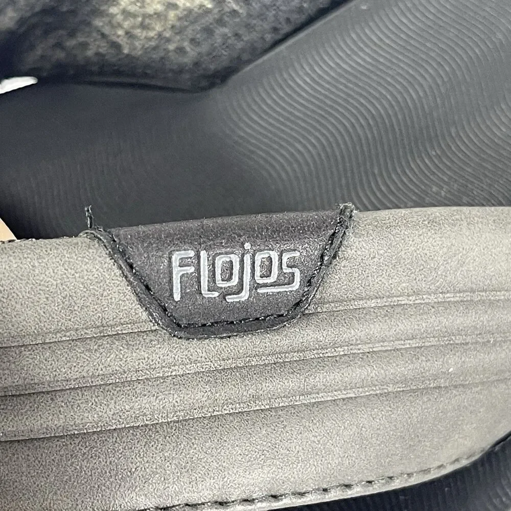 Flojos Men's Black Gray Thong Sandals Flip Flops Comfort Slides Size 12 Beach